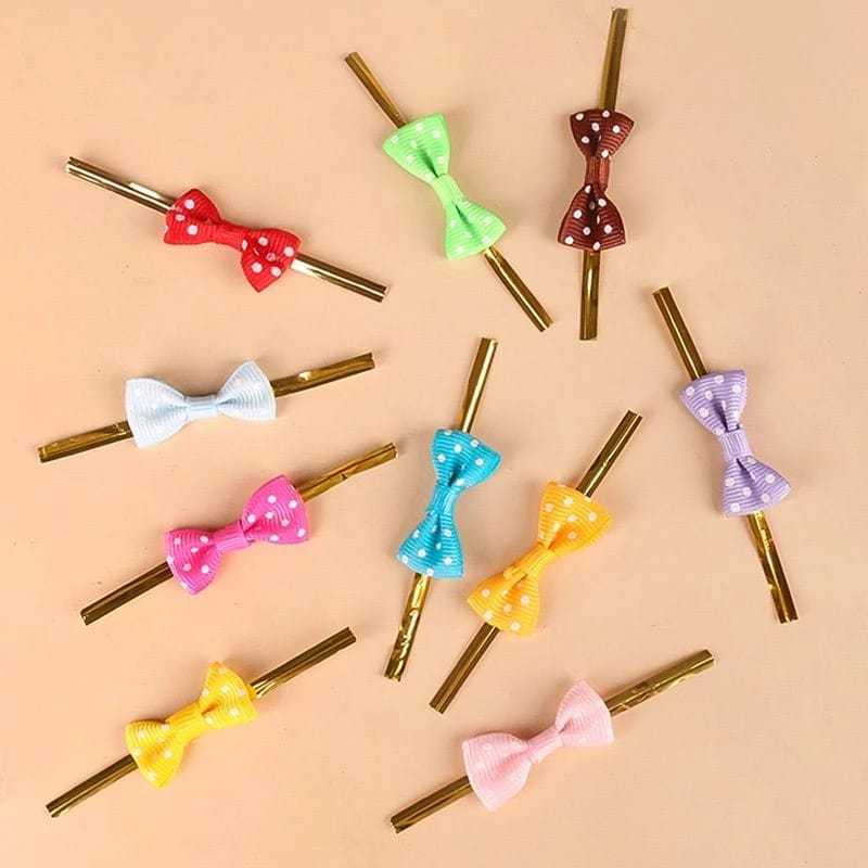 

10pcs Tali Kawat Pita Pengikat Plastik Souvenir Twist Tie 8 cm RANDOM