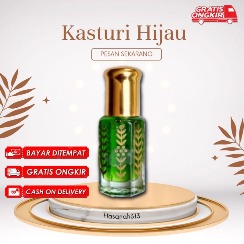 Parfume Kasturi Hijau Original 100% Murni | Parfume Wanita | Parfume Wanita | Minyak Wangi