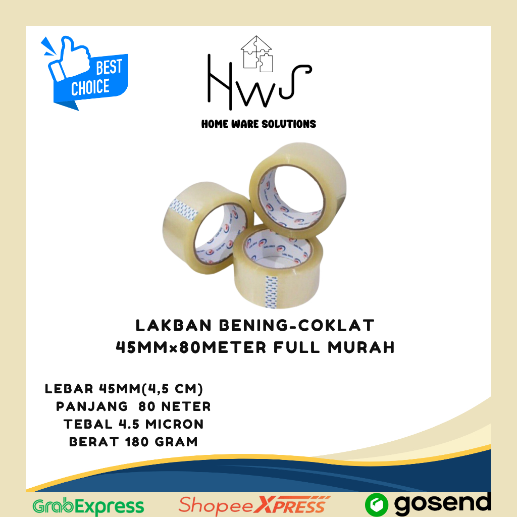 

Lakban Bening-Coklat 45mm×80meter FULL MURAH