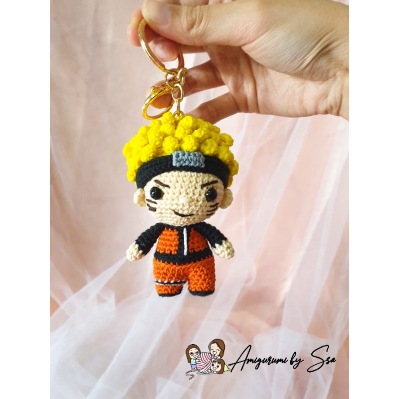 Boneka Uzumaki Naruto / Gantungan Kunci Boneka Rajut