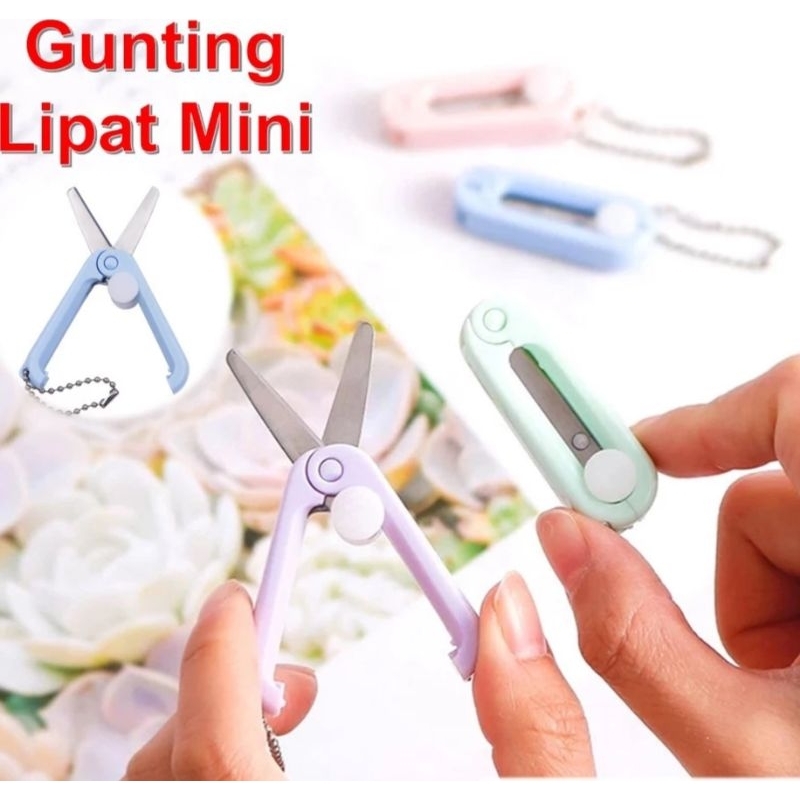 

Gunting Lipat mini Portable tarik Stainless Steel Retractable Mini Folding Scissors Pemotong