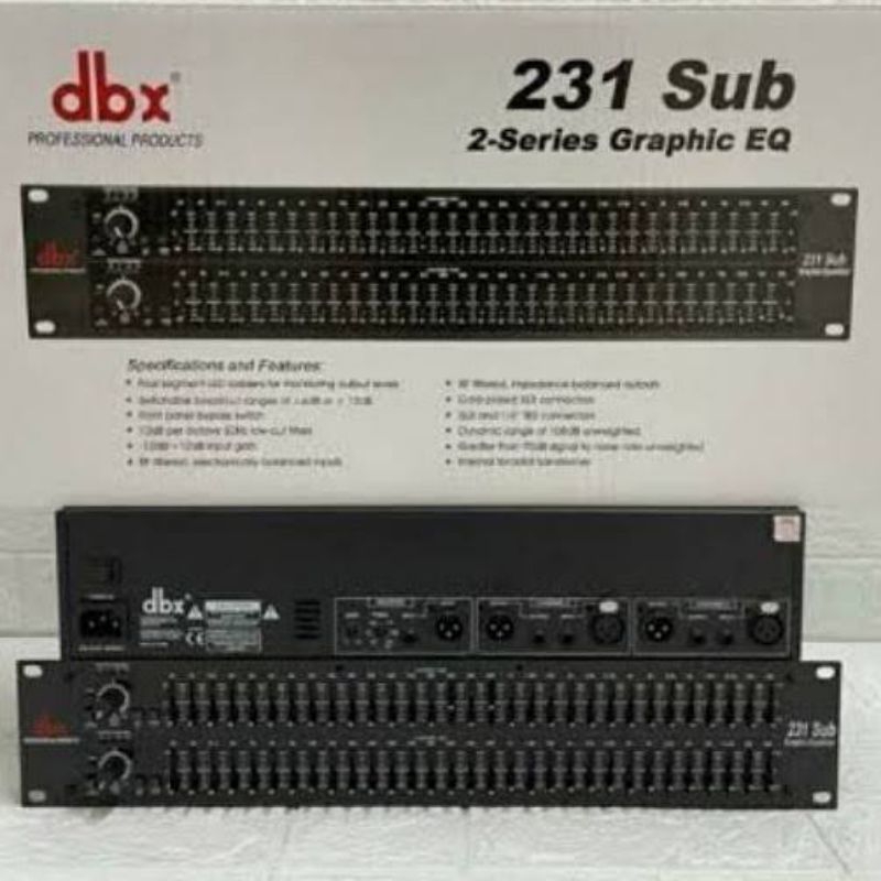 EQUALIZER DBX 231SUB STEREO 2X31 BAND OUTPUT SUBWOOFER 231 SUB