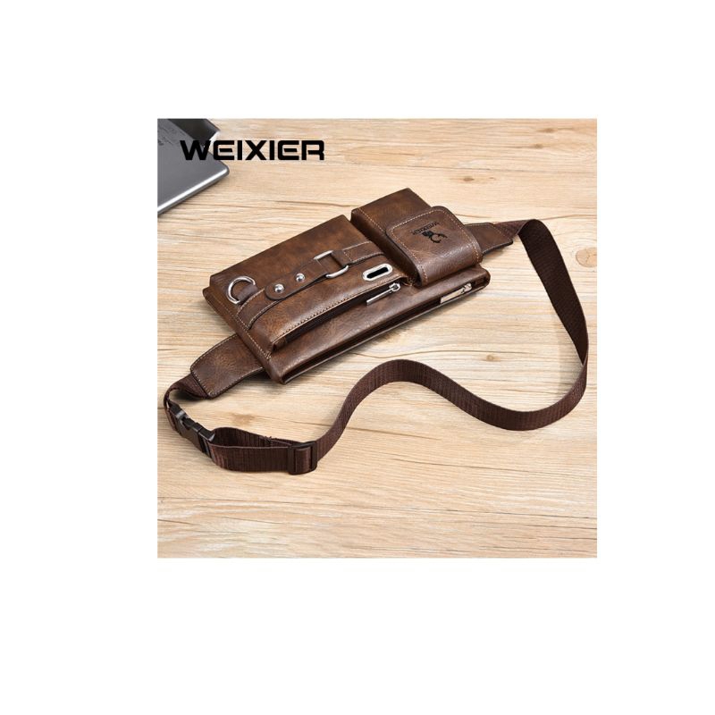 weixier tas slempang pria tali kulit