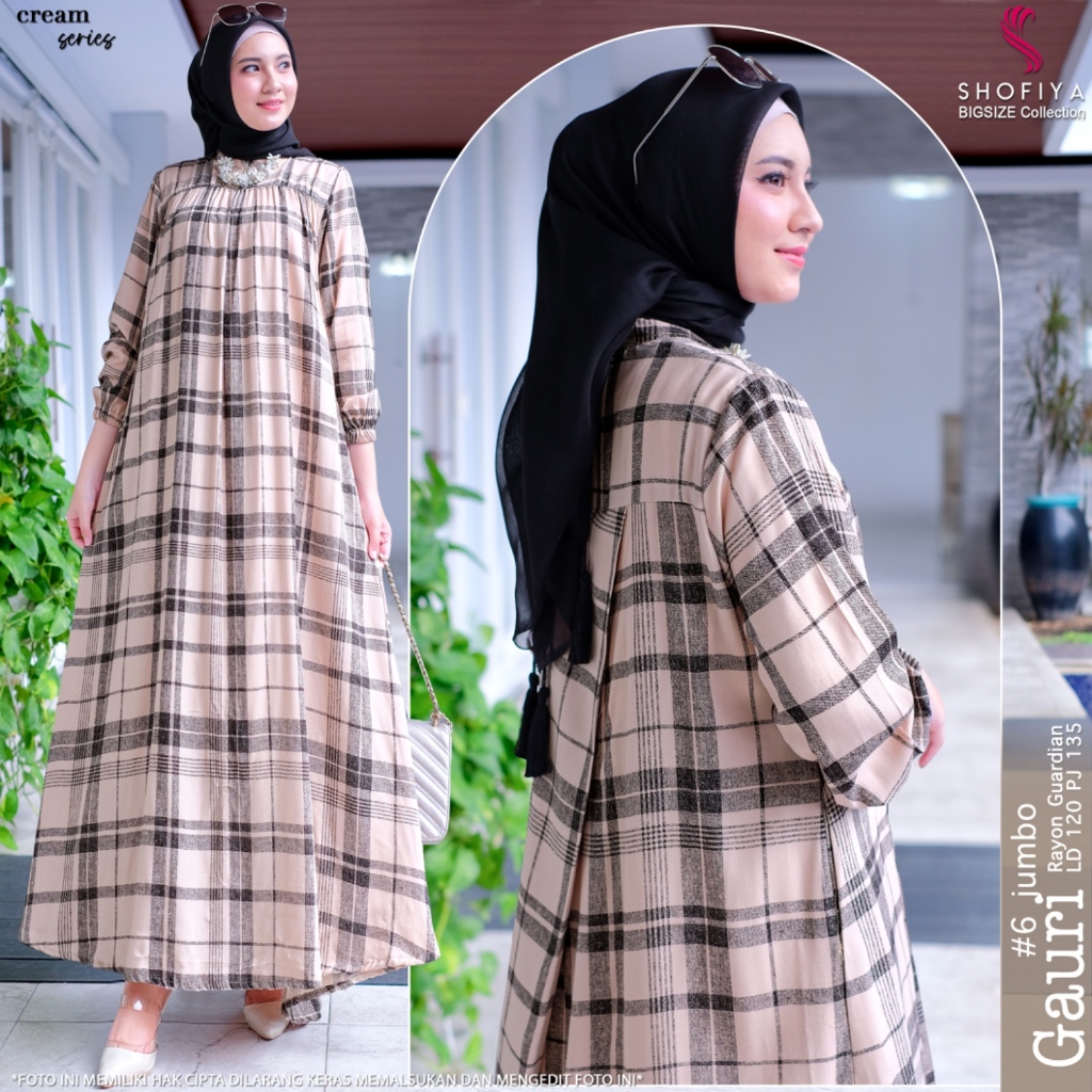 gauri dress dres maxy maxi longdress baju pakaian busana size jumbo xxxxl ld 120 panjang 135 bahan r
