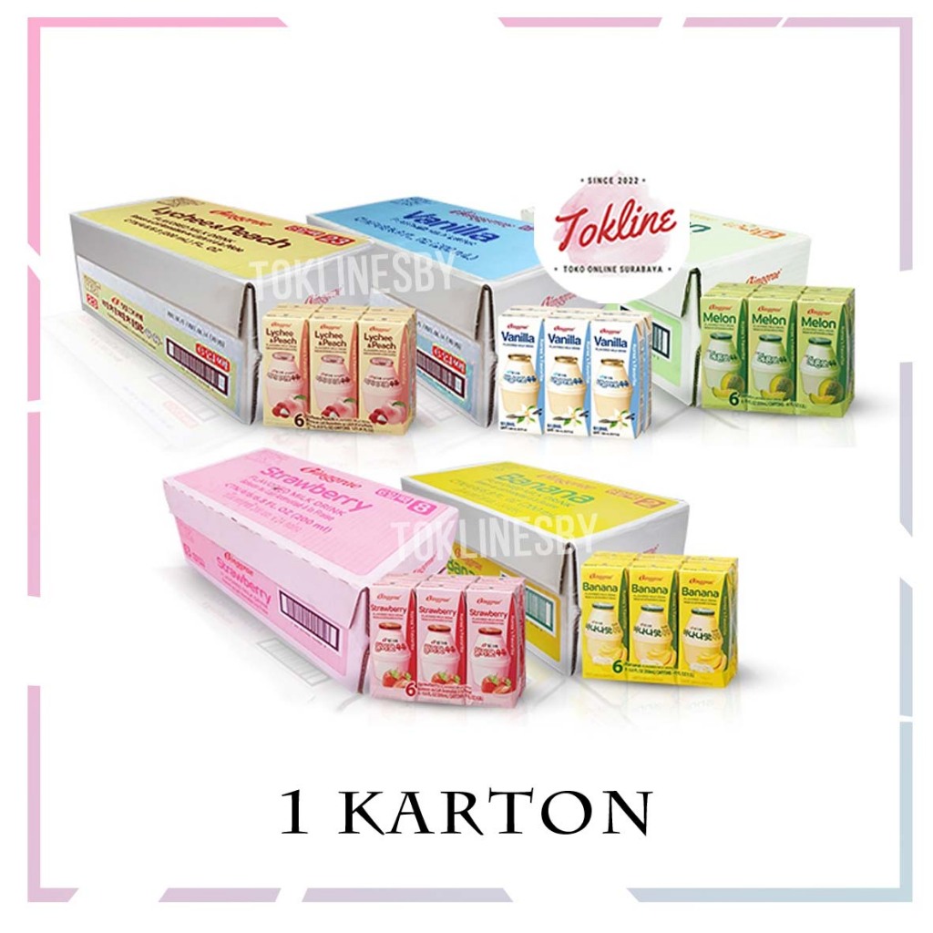 

[ 1 KARTON ISI 24 ] BINGGRAE STRAWBERRY MELON BANANA VANILLA KOPI 200ml