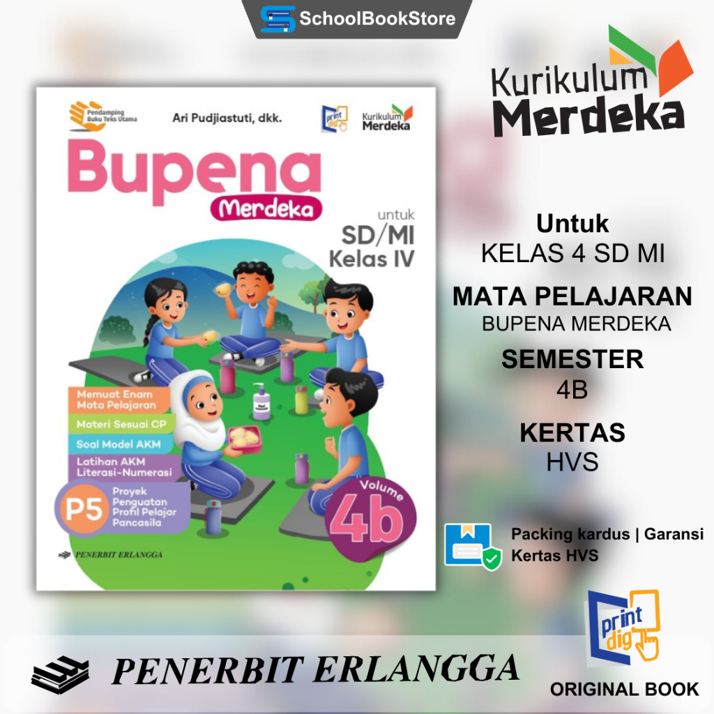 Buku Satuan Bupena Merdeka 4B Kelas 4 Volume B Kurikulum Merdeka Penerbit Erlangga P5