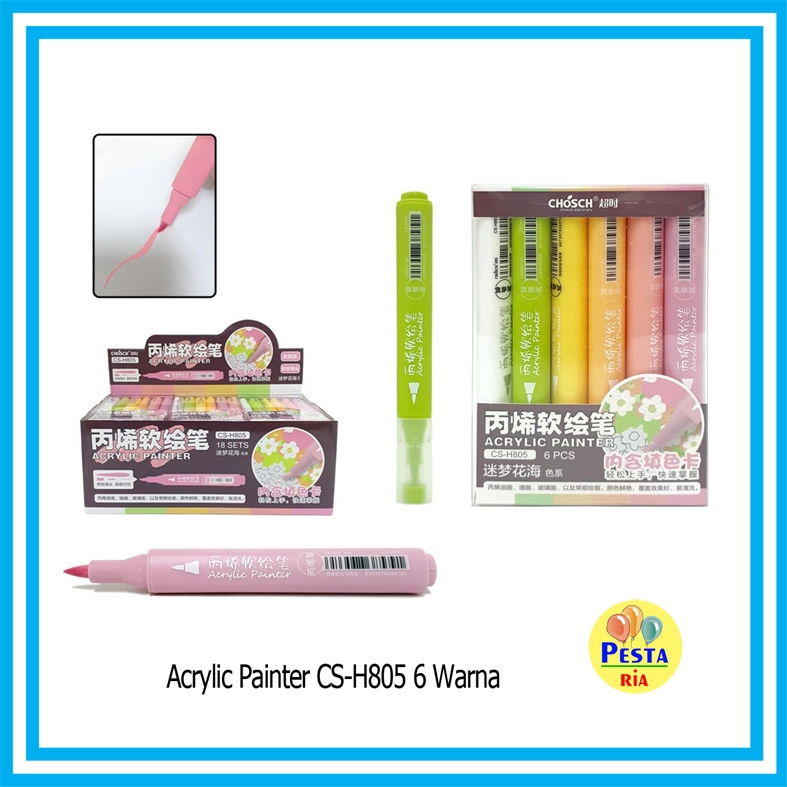 

Murah!! (1Set Isi 6 Warna) Spidol Acrylic Painter, spidol akrilik Multifungsi