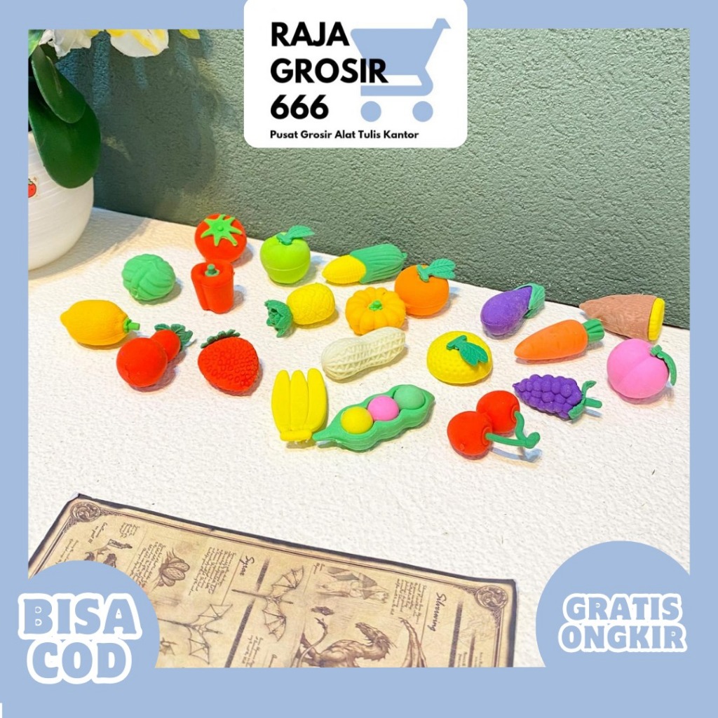 

HAPUSAN MINI FOOD MAKANAN SAYURAN BUAH BUAHAN ERASER TERJANGKAU COD RANDOM SATUAN ER-1244