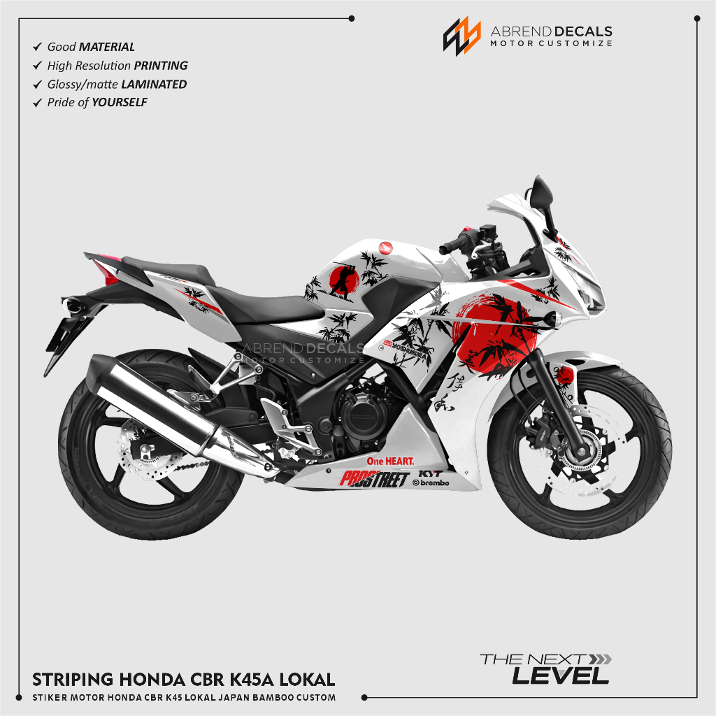Striping CBR k45A Lokal Livery Japan Bamboo / Stiker Motor Honda CBR K45 Design Custom Variasi New C