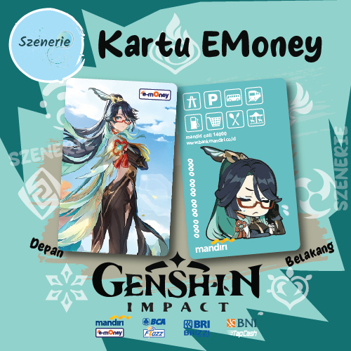 Emoney Xianyun Genshin Impact Cute Flazz gen 2 Kartu E-money Mandiri BCA Tapcash BNI Brizzi BRI NFC 