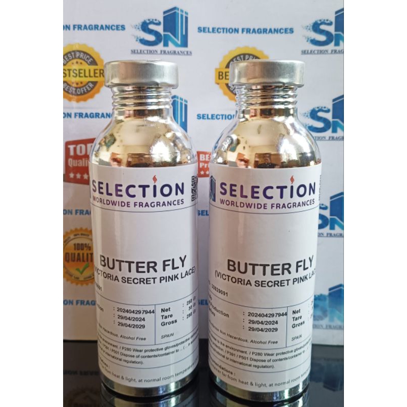 GROSIR BIBIT PARFUME MURAH BUTTER FLY 250 ML (VICTORIA SECRET PINK LACE) 100 BIBIT ASLI