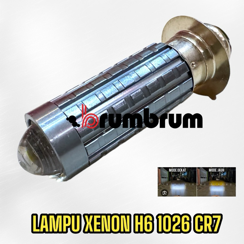 LAMPU XENON LED H6 LASER 1026 CR7 CAHAYA PUTIH / KUNING
