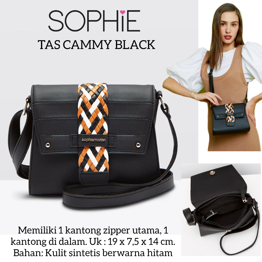 TAS CAMMY BLACK BROWN SOPHIE MARTIN PARIS PROMO TAS SELEMPANG HITAM COKLAT WANITA BAG