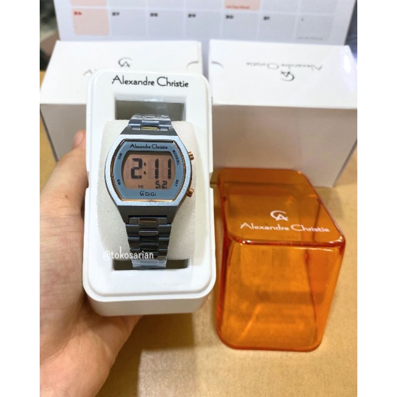 Alexandre Christie AC 9384 LH Original Bergaransi Rantai Digital Untuk Wanita