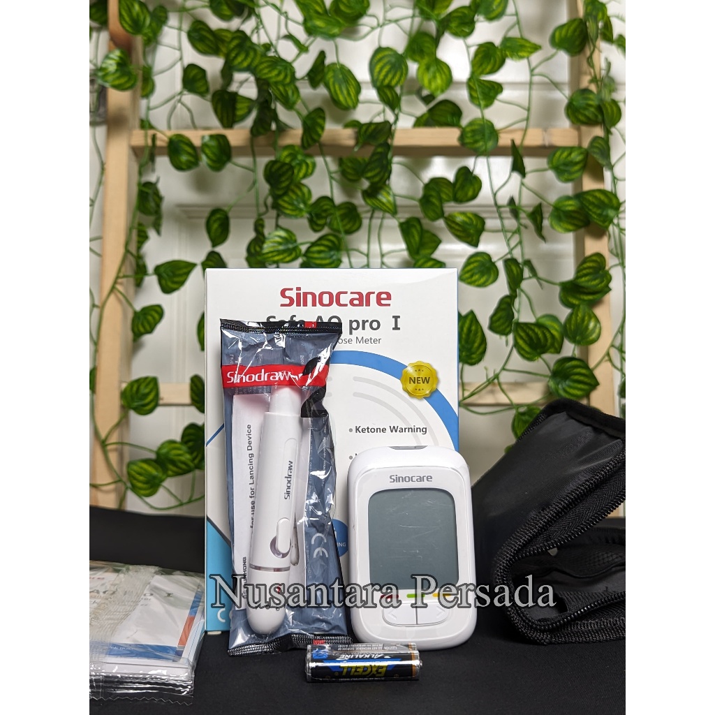 Alat Tes Gula Sinocare Sinoheart Safe Accu 1 Alat Tes Gula Darah Glukosa - Alat + Strip Alat cek gul