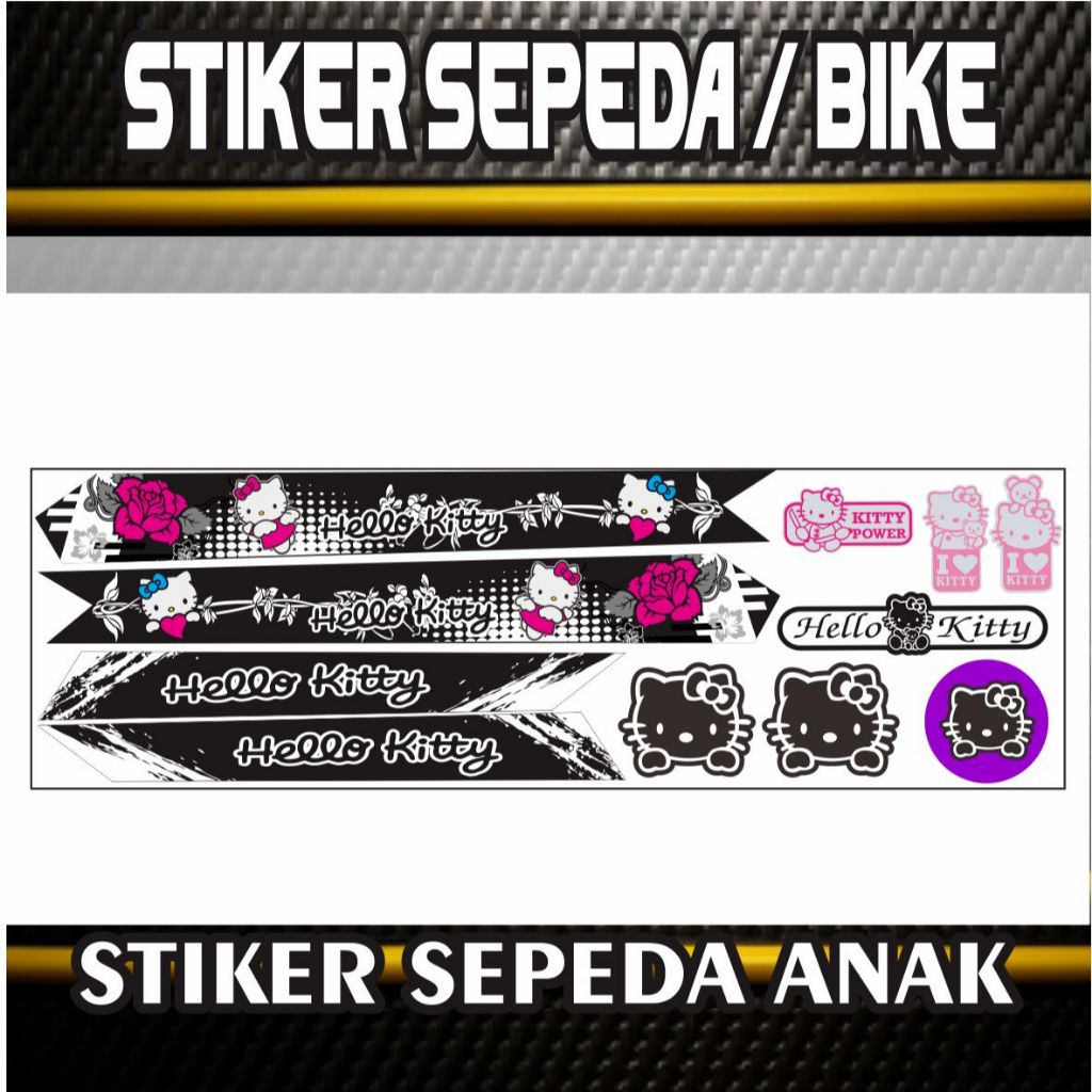 STIKER SEPEDA STRIPING MOTIF KARTUN / STIKER BMX SEPEDA ANAK MOTIF SIMPLE STIKER