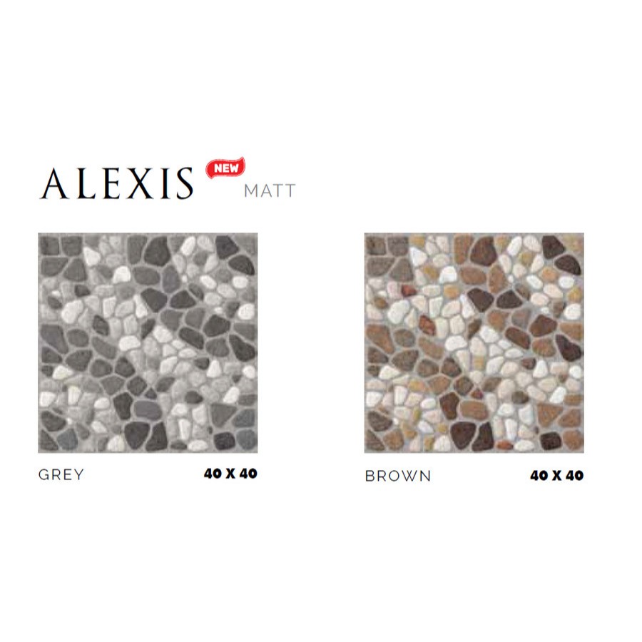 Keramik Platinum 40x40 Alexis Brown Grey Matt Matte Kasar Lantai Dinding