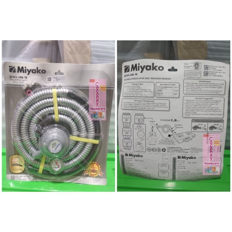Selang Gas Miyako 206 M / Regulator Miyako / 1 Set Selang Gas dan Regulator / Set Komplit
