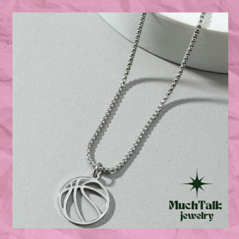 Liontin Logo bola basket / bola voli logo kalung custom Titanium Sport