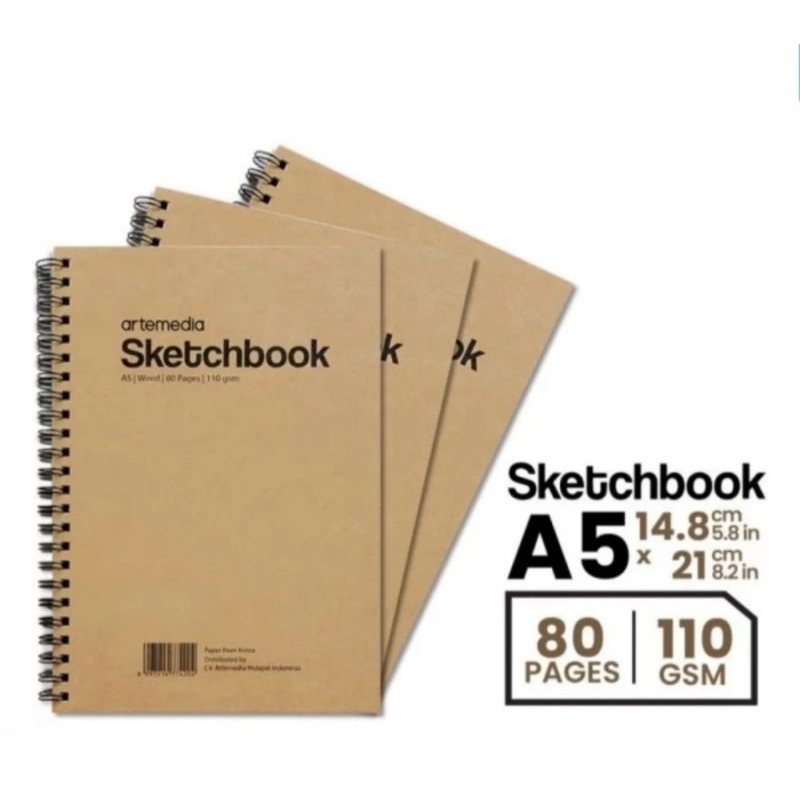 

Artemedia Sketch Book A5 / 80 Pages / 110 Gsm / Spiral