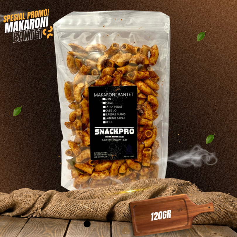 

120gr Makaroni Bantet Extra Pedas Jeruk | Mister Bantet Snackpro