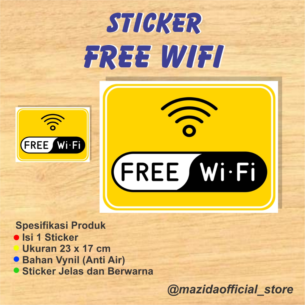

Sticker Area Free Wifi Wifi Gratis Anti Air
