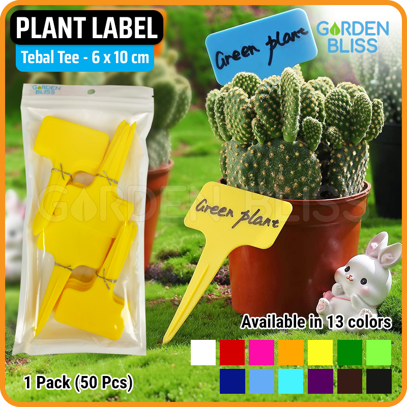 

1 Pack 50 Pcs - Thick Plant Label Name Tag - Label Penanda Tanaman Tebal, Model Tee - T 6x10 cm