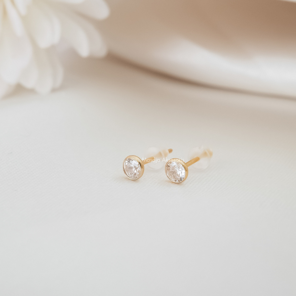 RB Masdja Giwang / Anting Tusuk Bayi Emas Muda Seperempat Gram / 0,25 Gram Dapat Nota Emas