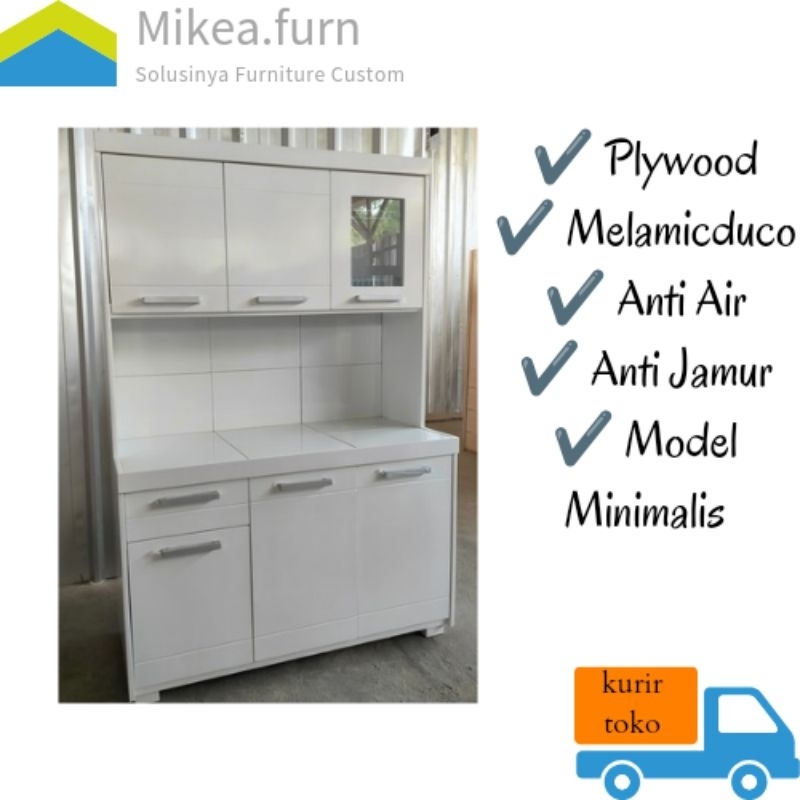MIKEA - CERIA - Lemari Sayur 3 pintu/Lemari Dapur minimalis/Lemari Duco/Rak Dapur/kabinet dapur/fyp