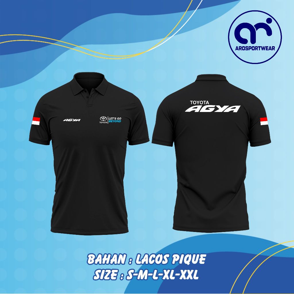 POLO SHIRT TOYOTA AGYA/BAJU AGYA AYLA/ATASAN PRIA/BAJU MOBIL