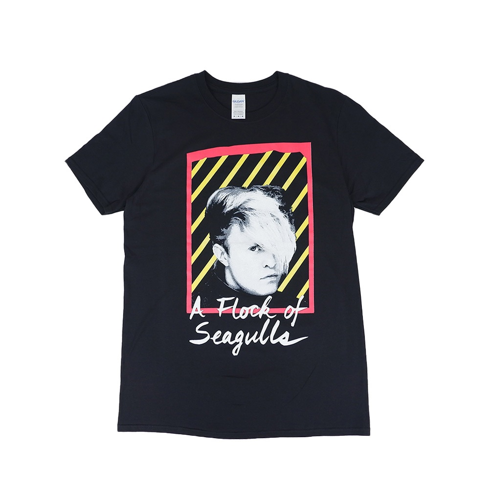 Kaos Band A FLOCK OF SEAGULLS Neon Hair Girls Tshirt Black