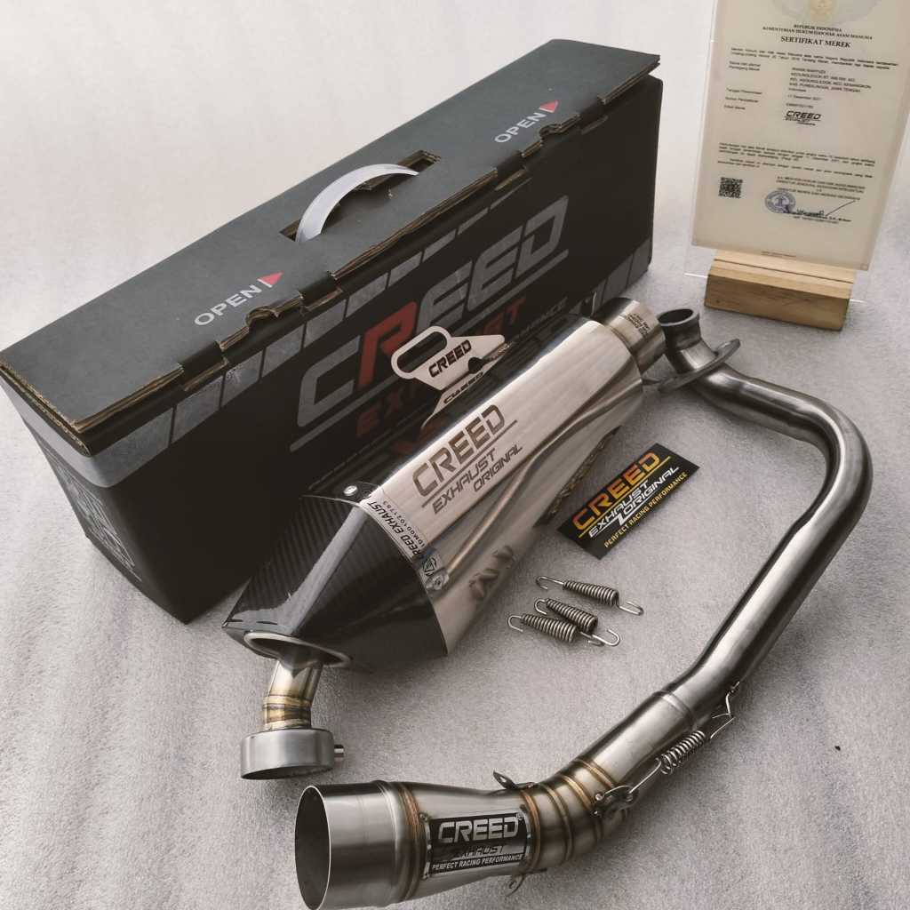 COD Knalpot Racing Creed Exhaust Original 100% Suara NGEBAS Adem Free DB Killer For Beat Aerox Lama/