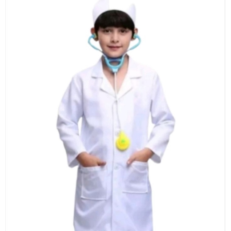 Terlaku Jas Dokter Anak laki laki perempuanJas lab anak jas profesi Kostum dokter cilik