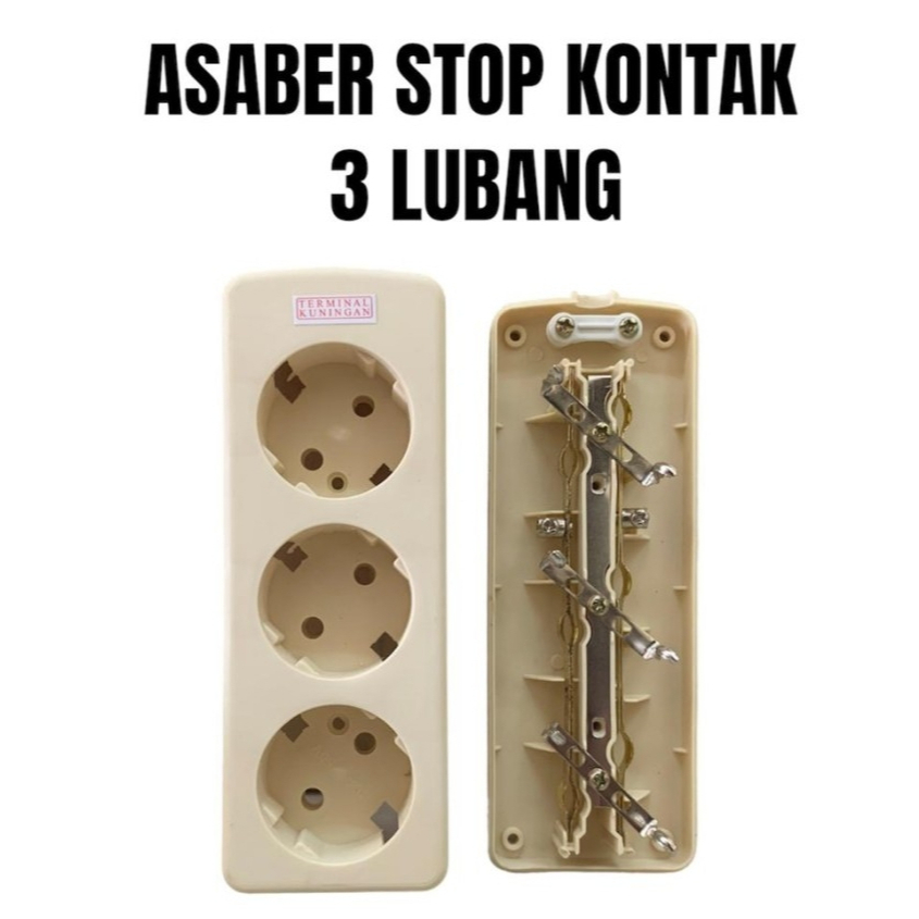 STOP KONTAK 3 LUBANG ASABER MIRIP UTICON SNI