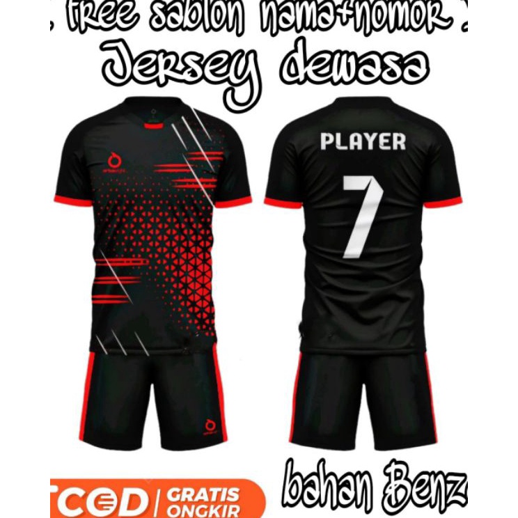 Promo Sekarang  Jersey Olahraga Futsal Baju Bola Dewasa Free Nama Nomor Punggung