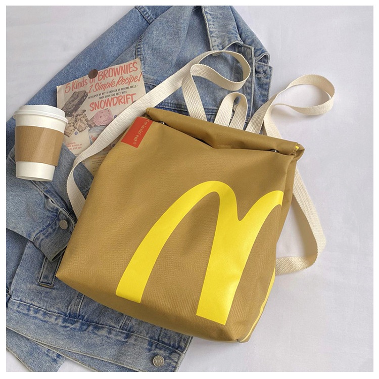 QH Ransel Papery Bag Tas McDonald's Ransel Motif Mcd Starbucks Tas Bentuk Paper Bag Backpack Viral