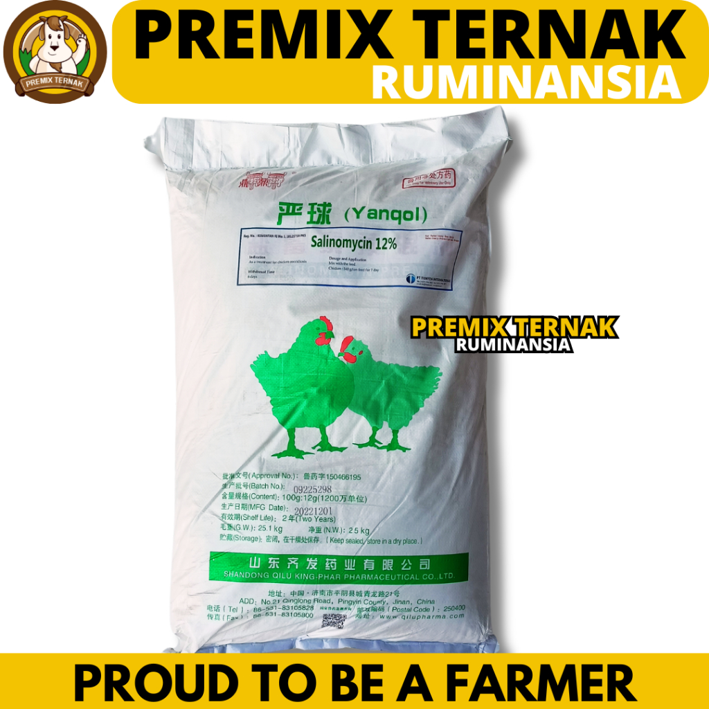 SALINOMYCIN 12% Obat Koksidiosis - Premix Ayam Anti Koksidiosis Unggas Ayam Bebek