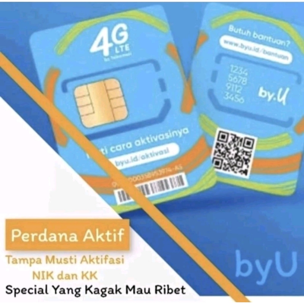 [BONUS KUOTA 2GB] kartu perdana Byu Telkomsel siap pakai unlimited 2mbps langsung aktif selamanya be