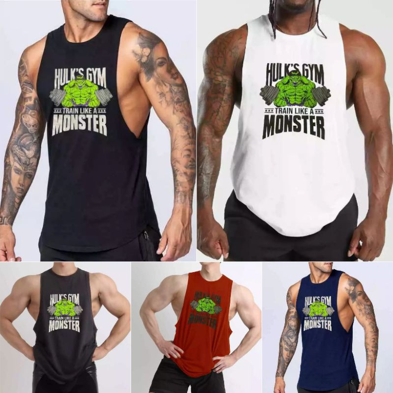 SINGLET OLAHRAGA GYM FITNESS PRIA LOWCUT SINGLET GYM FITNESS RUNNING JOGGING TRAINING PRIA ATASAN OL