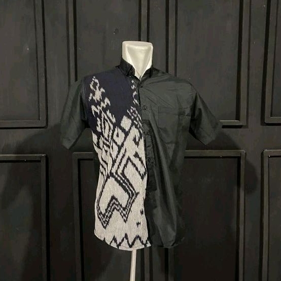 KEMEJA TENUN PRIA LENGAN PENDEK BAJU ATASAN PRIA PENDEK