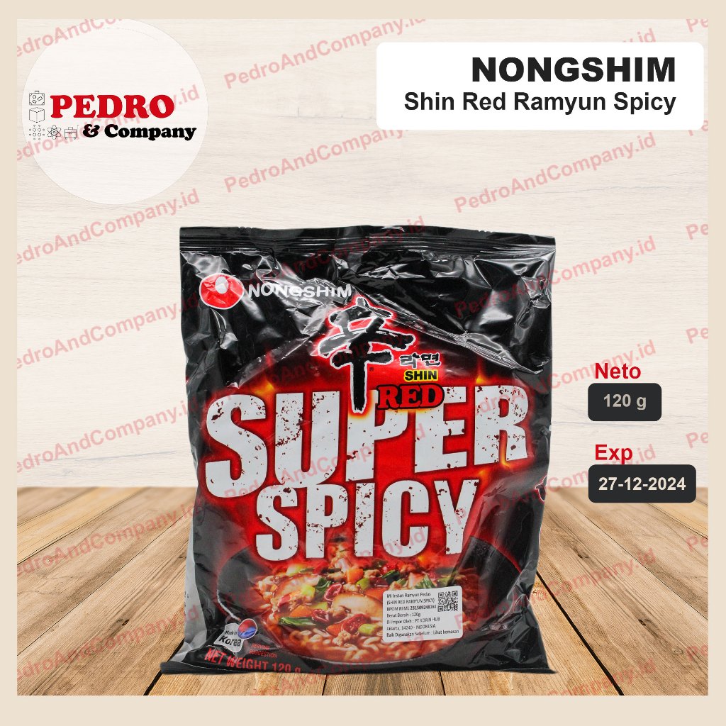 

Nongshim shin red super spicy 120gr - instant noodle korea