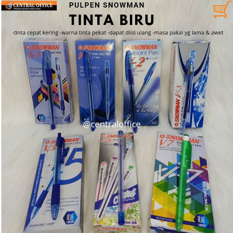 

Pulpen Snowman Tinta Biru S-1/V-1/V-2/V-3/V-5/V-6/V-7