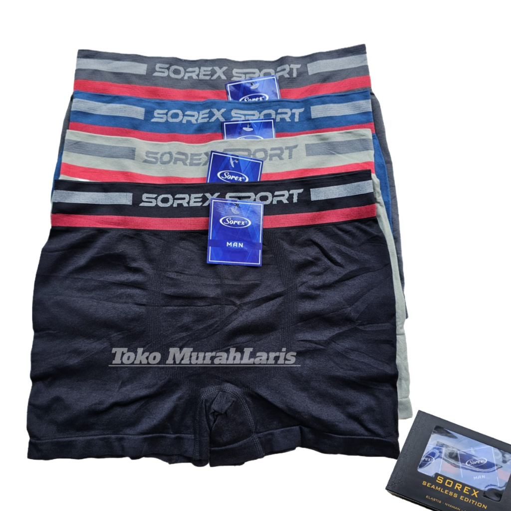 Celana Dalam Boxer Pria Sorex Seamless 3802 3804 | Cd Pria Dewasa Tanpa Jahitan