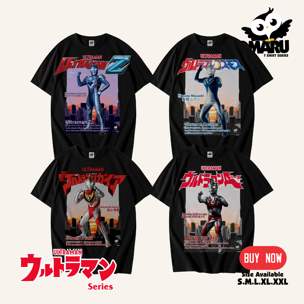 OMARU Baju Kaos Dewasa Ultraman seri Unisex Ultraman Cosmos Ultraman Ace Ultraman Z Ultraman Gaia Ul