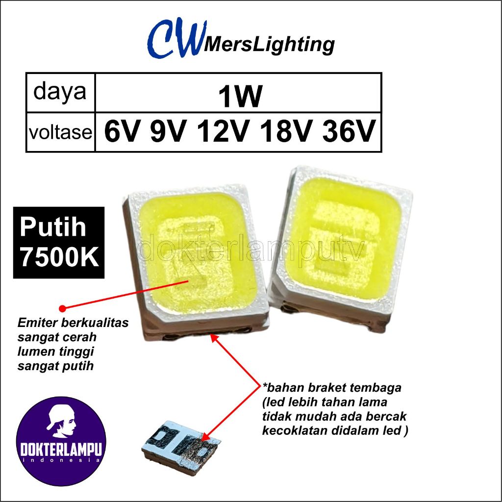 100PCS LED SMD 2835 3V 6V 9V 12V 18V 36V CW MERS LIGHTING UNTUK SERVIS LAMPU PHILIPS OSRAM HANNOCHS 