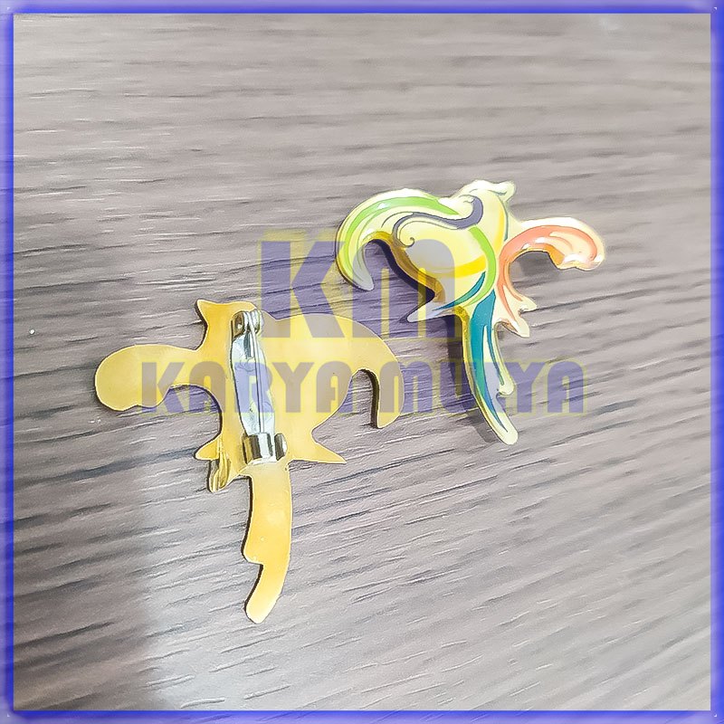 Pin Lencana Logo Wonderful Indonesia Pin Bros Wonderful Indonesia Lapis Fiber - Karya Mulya