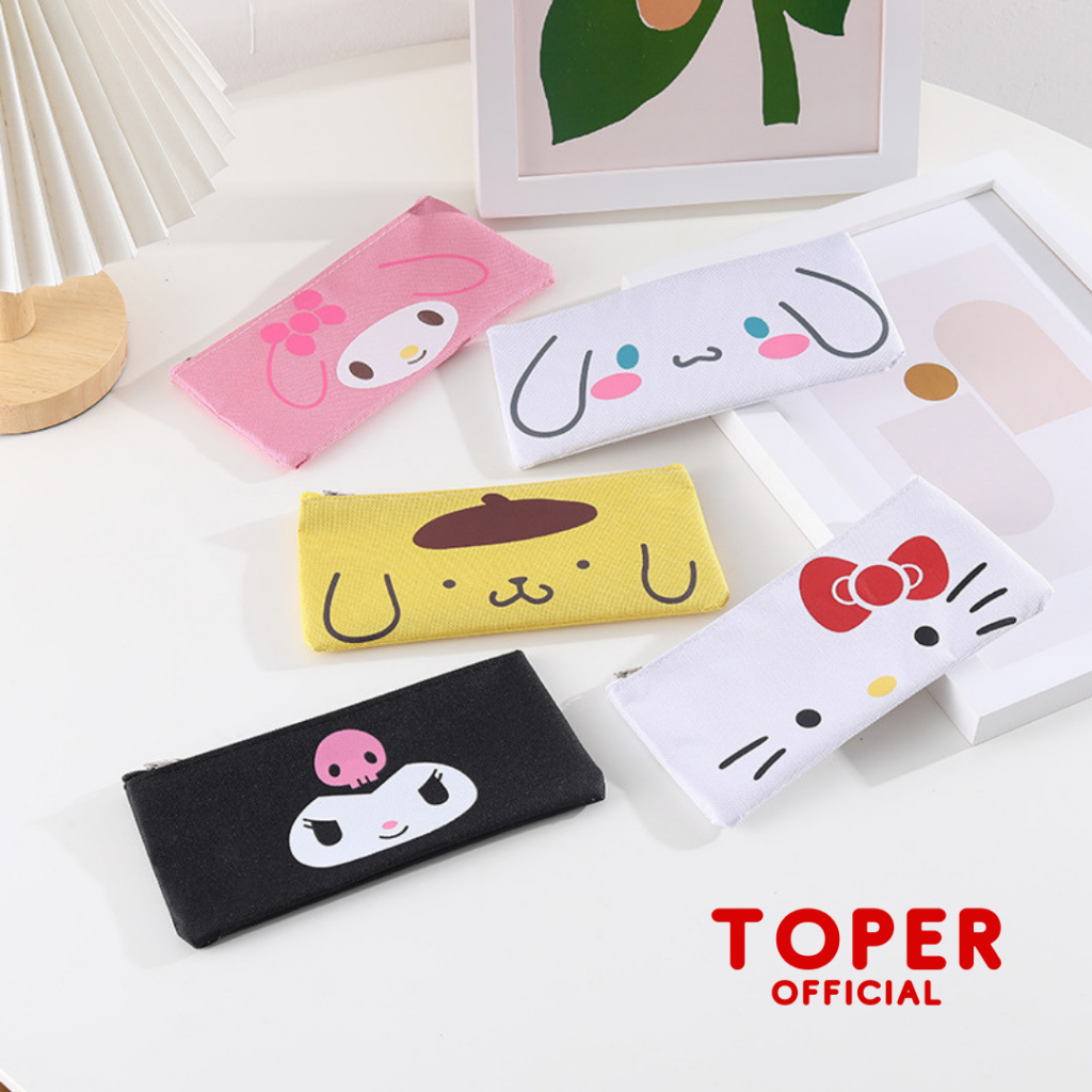 

TOPER Tempat Tepak Kotak Pensil Sanrio Full Color Pouch Alat Tulis Make Up My Melody Cinnamorol Pompompurin Pochacco Hello Kitty Kuromi Lucu Aesthetic Estetik Cute