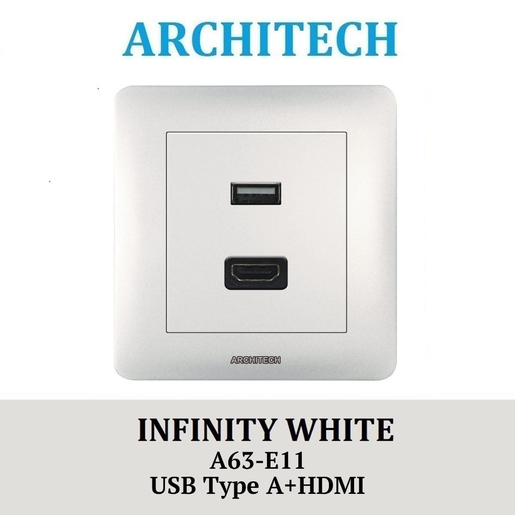 ARCHITECH INFINITY WHITE HDMI+USB TYPE A / A63-E11-WH