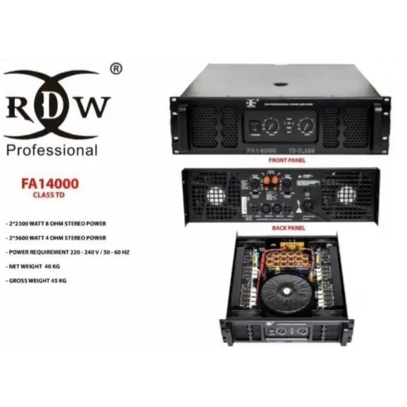power amplifier RDW FA14000 class TD 3600watt Fa14000 ORIGINAL GEN 2