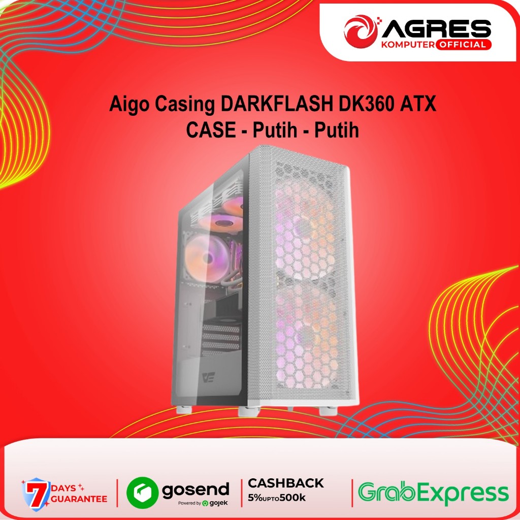 Aigo Casing DARKFLASH DK360 ATX CASE - Putih - Putih